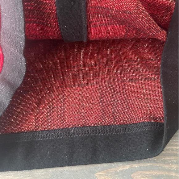 VTG Cathy Daniels Red Black Plaid Gold Accent Button Cardigan Sweater Women L - Picture 9 of 11